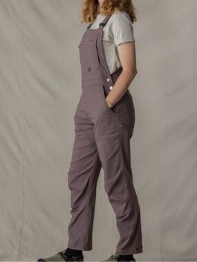 LIVSN X Gnara Ecotrek Overalls Women’s Size W 22 L 27 Plum Truffle GoFly bibs
